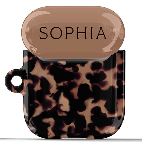 Tortoiseshell Personalized Name AirPods Case